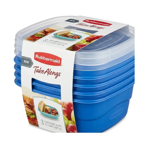 Set 3 Contenedores Rubbermaid TakeAlongs 887 ml Azul