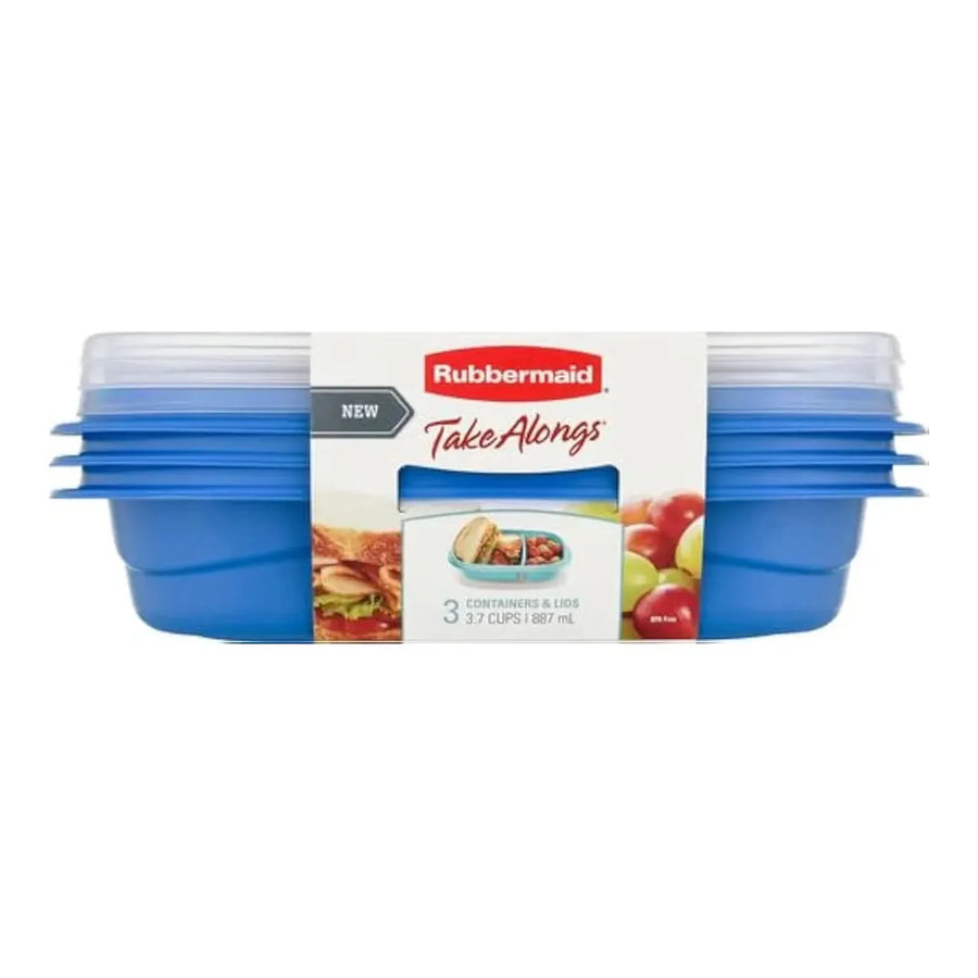 Set 3 Contenedores Rubbermaid TakeAlongs 887 ml Azul