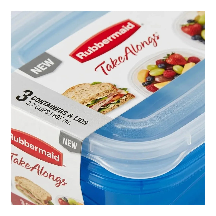 Set 3 Contenedores Rubbermaid TakeAlongs 887 ml Azul
