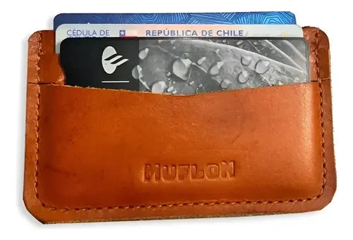 Tarjetero De Cuero Horizontal + Grabado Làser Gratis Café Cuero