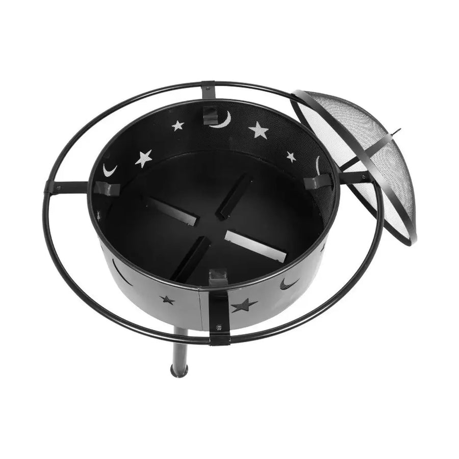 Brasero Centauro con Parrilla y Tapa 82 cm Negro