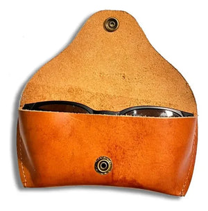 Estuche De Lentes De Cuero Artesanal + Grabado Laser Gratis Café