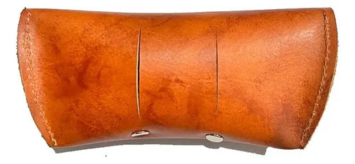 Estuche De Lentes De Cuero Artesanal + Grabado Laser Gratis Café