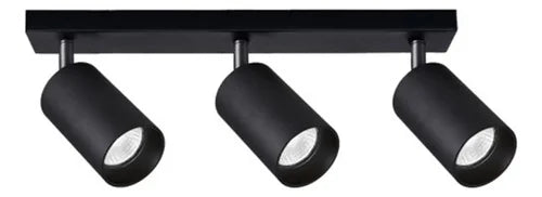 Aplique 3 Focos Dirigibles GU10 Negro - foto 3