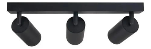 Aplique 3 Focos Dirigibles GU10 Negro - foto 4
