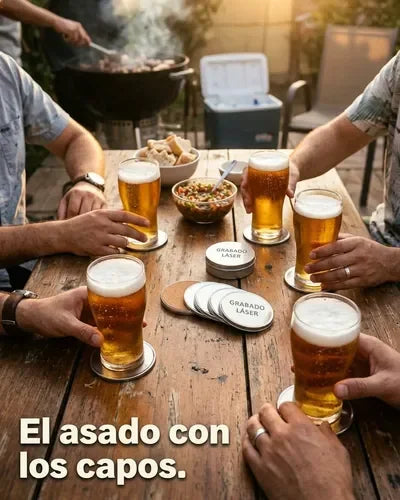 Set 6 Posavasos con Caja + Grabado Láser Gratis