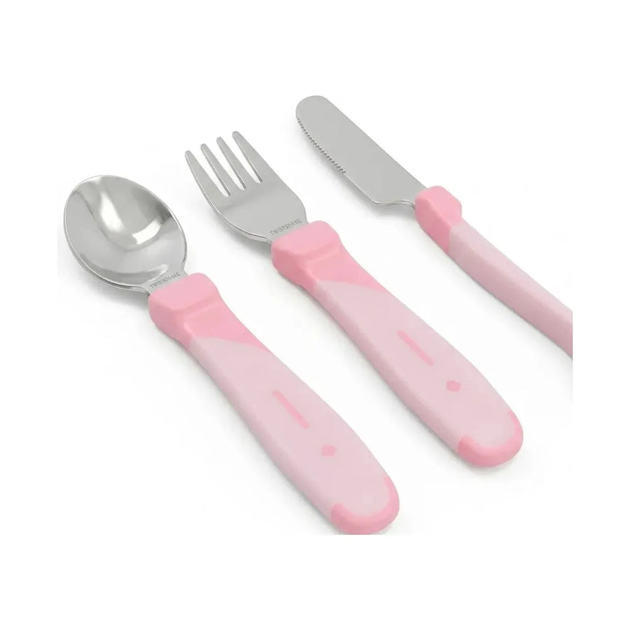 Set de Cubiertos Infantiles Twistshake Rosa Acero Inoxidable