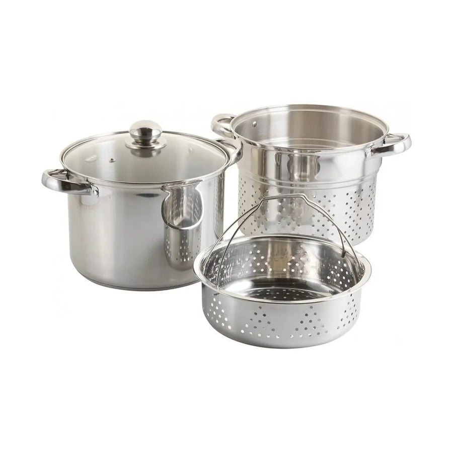 Olla Cuece Pasta Dussel 24 cm 7,2 L con Colador y Canasto