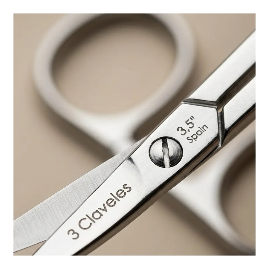 Tijera Curva Manicura 3 Claveles 3,5" 6511 Acero Inoxidable