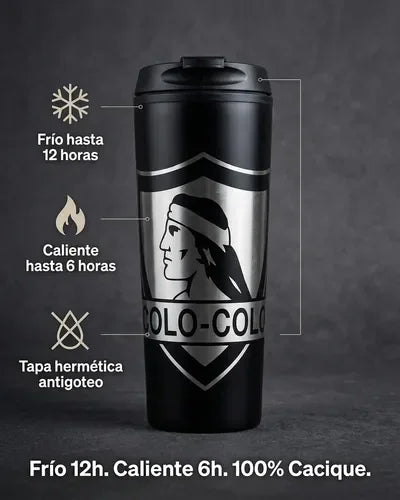 Vaso Termico Metálico Colo Colo Frío Caliente 480ml Negro Colo Colo