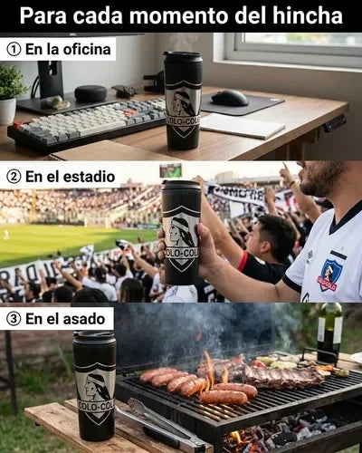 Vaso Termico Metálico Colo Colo Frío Caliente 480ml Negro Colo Colo