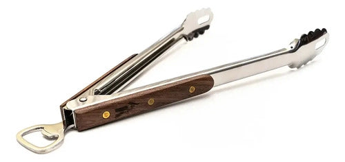 Set Parrillero Kangkawe Grabado Cuchillo Martillado + Pinza