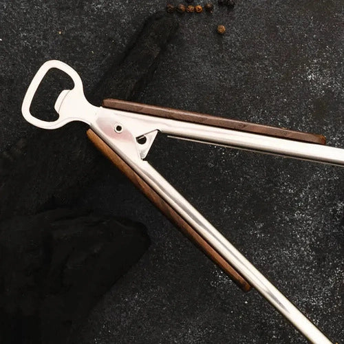Set Parrillero Kangkawe Grabado Cuchillo Martillado + Pinza