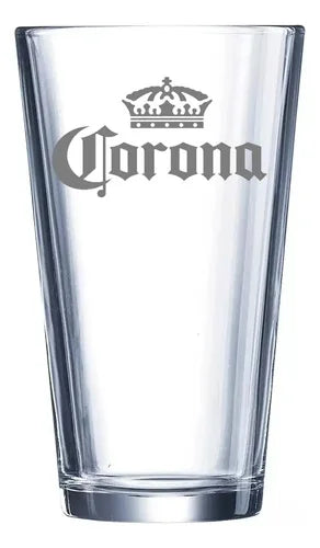 Pack X12 Vasos Grabado Corona Casale 490ml Azul Transparente
