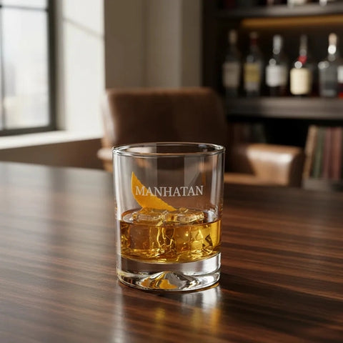 Set 6 Vasos Whisky Manhatan + Grabado Láser