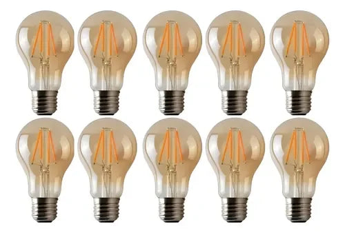Pack 10 Ampolletas LED A60 Vintage 4W E27 Ámbar