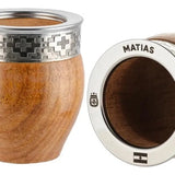 Mate Imperial Algarrobo Virola Alpaca Inox + Grabado Láser Cafe Acero Inoxidable