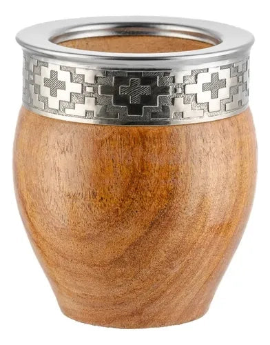 Mate Imperial Algarrobo Virola Alpaca Inox + Grabado Láser Cafe Acero Inoxidable