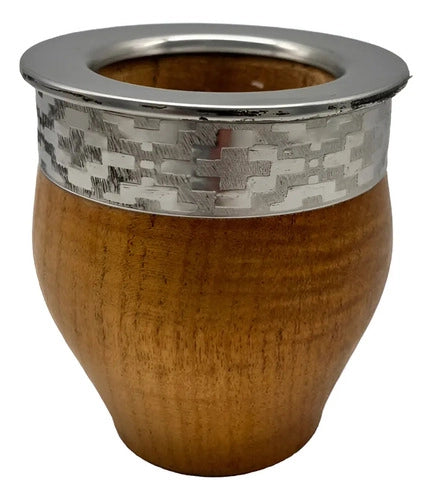 Mate Imperial Algarrobo Virola Alpaca Inox + Grabado Láser Cafe Acero Inoxidable