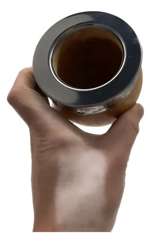 Mate Imperial Algarrobo Virola Alpaca Inox + Grabado Láser Cafe Acero Inoxidable