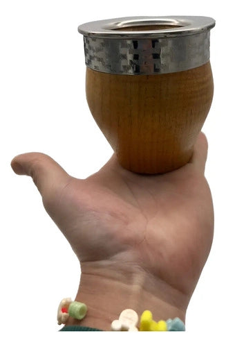 Mate Imperial Algarrobo Virola Alpaca Inox + Grabado Láser Cafe Acero Inoxidable