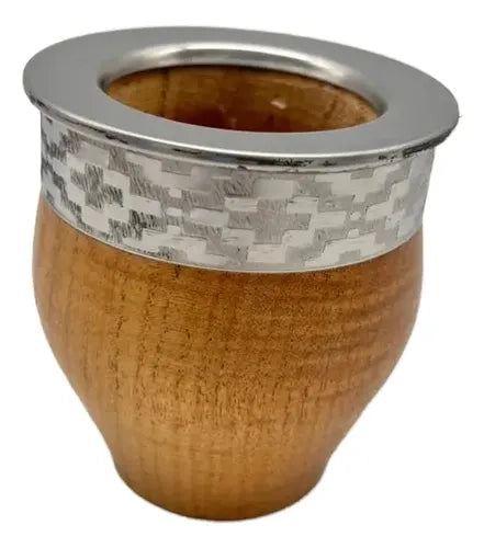 Mate Imperial Algarrobo Virola Alpaca Inox + Grabado Láser Cafe Acero Inoxidable
