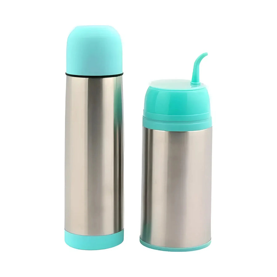 Set Matero Keep 400 ml + Termo Bala 500 ml Celeste + Grabado Personalizado