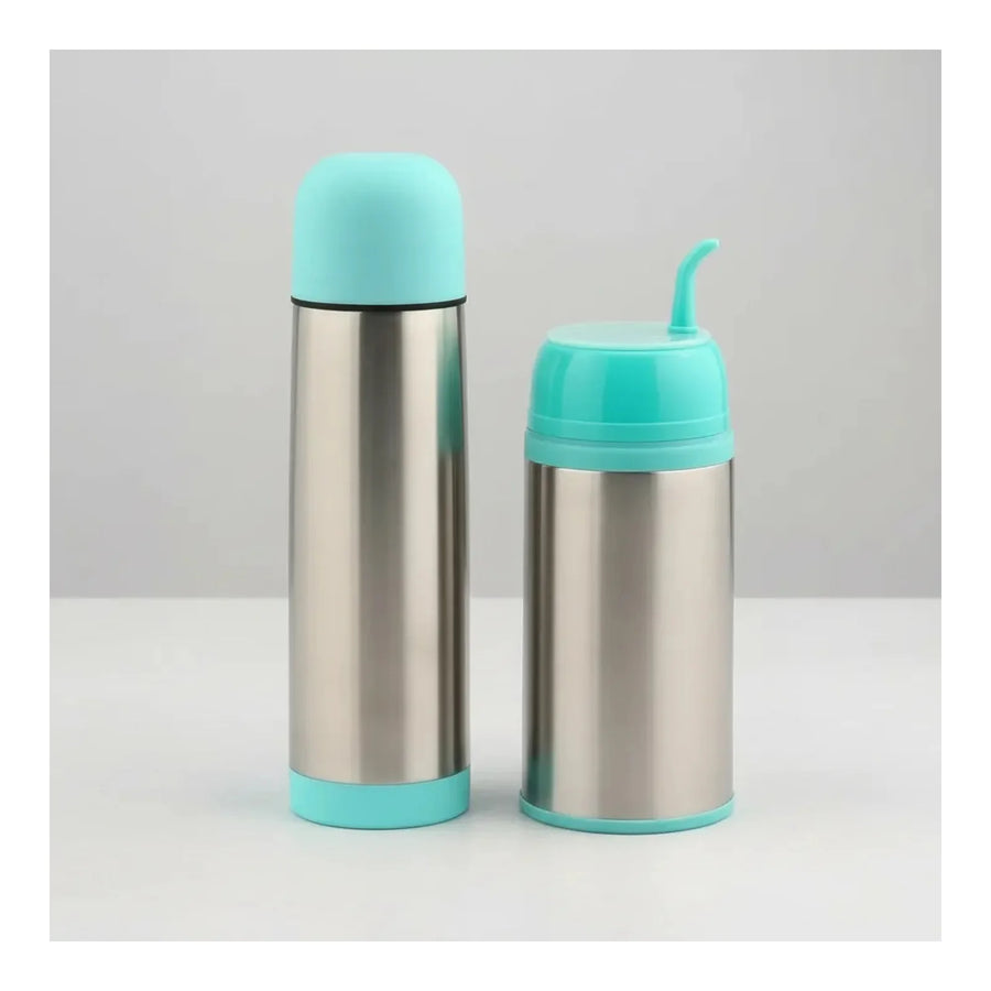 Set Matero Keep 400 ml + Termo Bala 500 ml Celeste + Grabado Personalizado