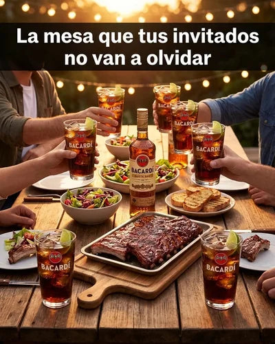 Vasos Ron Bacardi 490ml Pack X6 Roncola Grabado