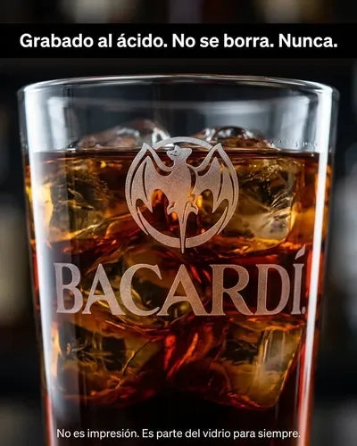 Vasos Ron Bacardi 490ml Pack X6 Roncola Grabado