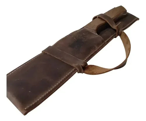 Set Parrillero Cuchillo Pincho Con Funda De Cuero Premium Maleta-sin-grabado