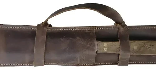 Set Parrillero Cuchillo Pincho Con Funda De Cuero Premium Maleta-sin-grabado