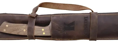 Set Parrillero Cuchillo Pincho Con Funda De Cuero Premium Maleta-sin-grabado