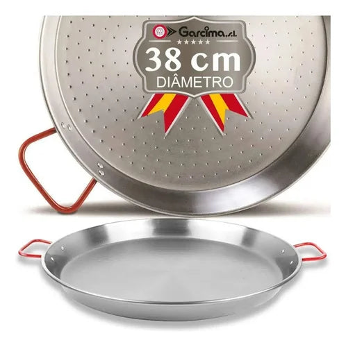 Paellera Valenciana Pulida 38 Con Garcima Para Paella 8 Raciones