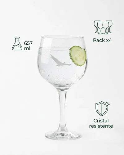 Copa Alto Del Carmen 657ml Pack X4 Tragos Aperitivos Coctels Transparente