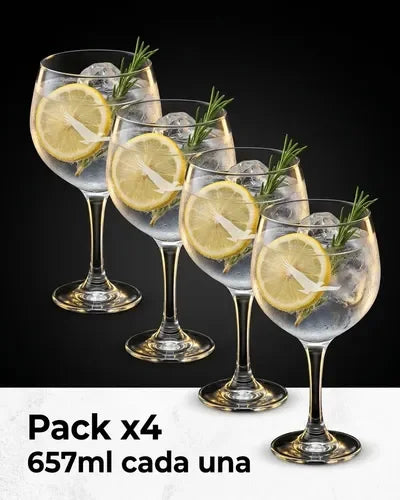Copa Alto Del Carmen 657ml Pack X4 Tragos Aperitivos Coctels Transparente