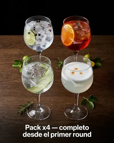 Copa Alto Del Carmen 657ml Pack X4 Tragos Aperitivos Coctels Transparente