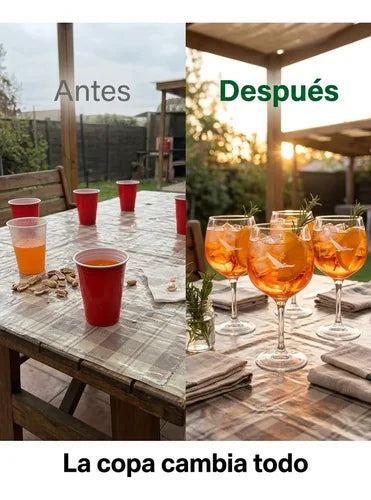 Copa Alto Del Carmen 657ml Pack X4 Tragos Aperitivos Coctels Transparente