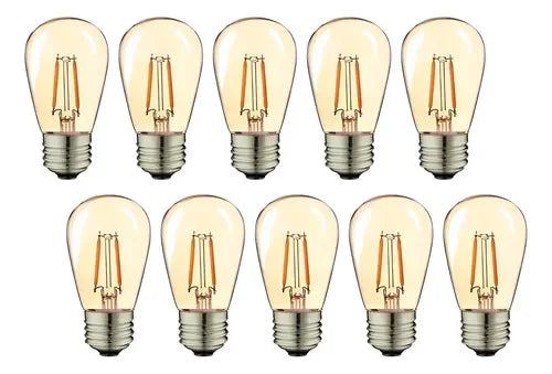Pack 10 ampolletas LED Edison 2W luz cálida
