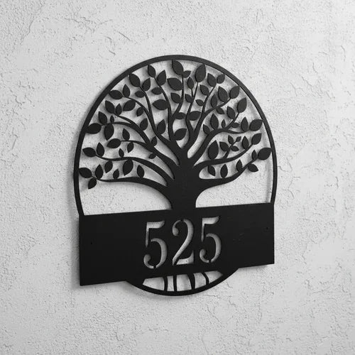 Número de Casa Árbol Fierro 25x25 2mm