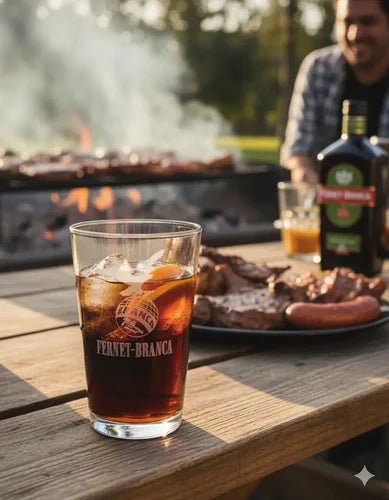 Vaso Fernet Pack X4 Branca 490ml Asado Parrilla Botella Transparente