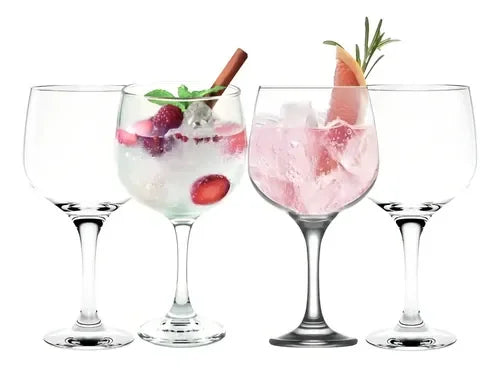 Copas Gin Tonic Cristar Vidrio 653ml Set 4 Piezas Transparente