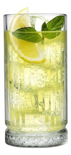 Set 6 Vasos Lugano Brodway 450ml Vintaje Grande Transparente