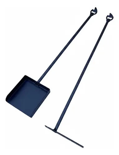Set Pala Carbonera + Atizador + Limpia Parrilla Metal Acero