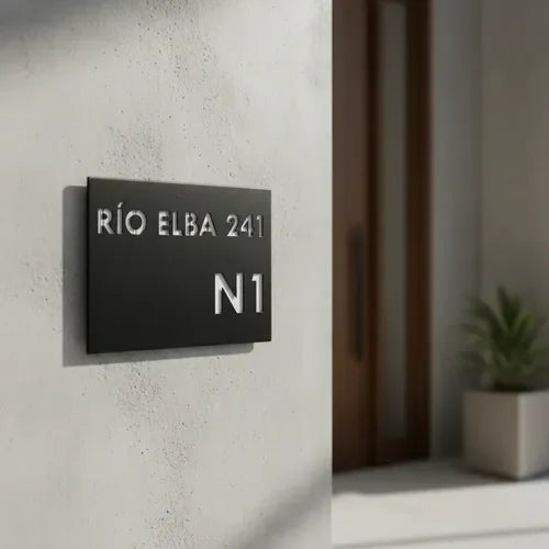 Número de Casa Cuadrado 30x30 Negro - foto 5