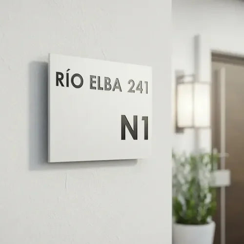 Número de Casa Cuadrado 30x30 Blanco - foto 3