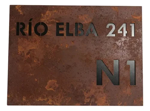 Número de Casa Cuadrado 30x30 Óxido - foto 4