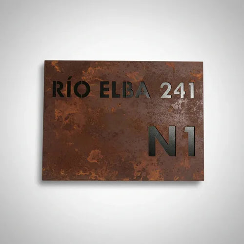 Número de Casa Cuadrado 30x30 Óxido - foto 5