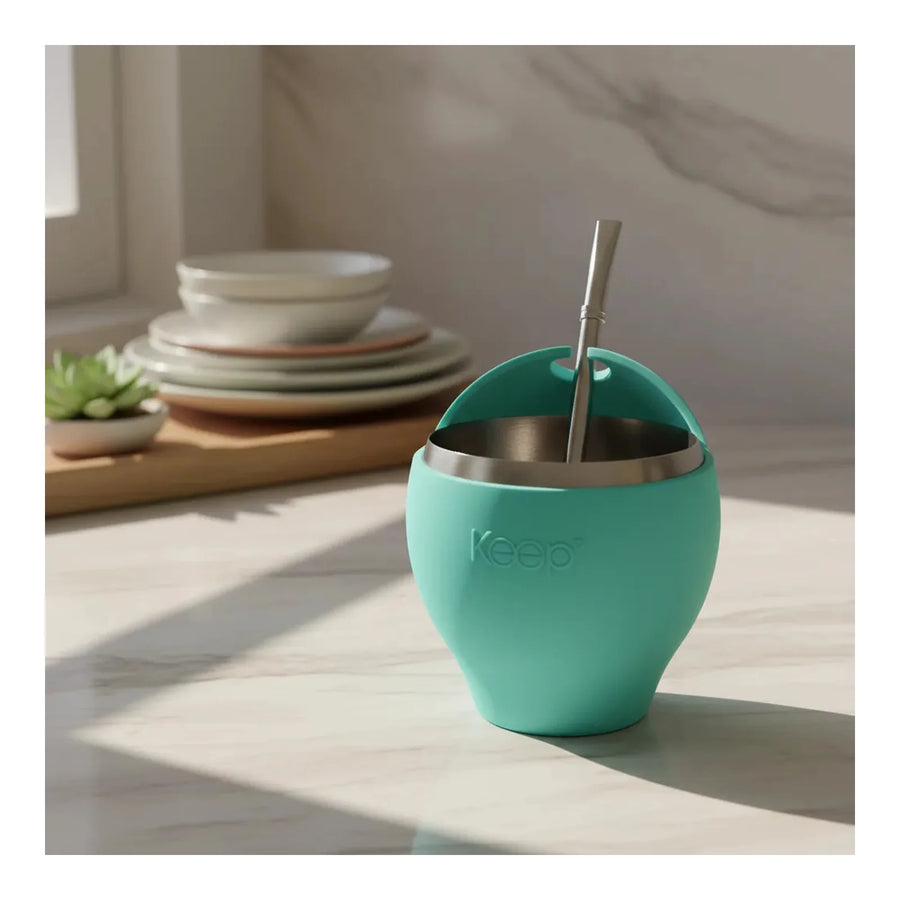 Mate Keep 230 ml con Bombilla Celeste