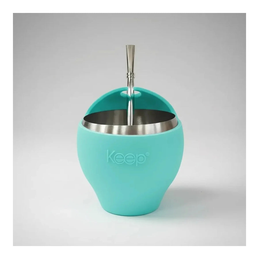 Mate Keep 230 ml con Bombilla Celeste